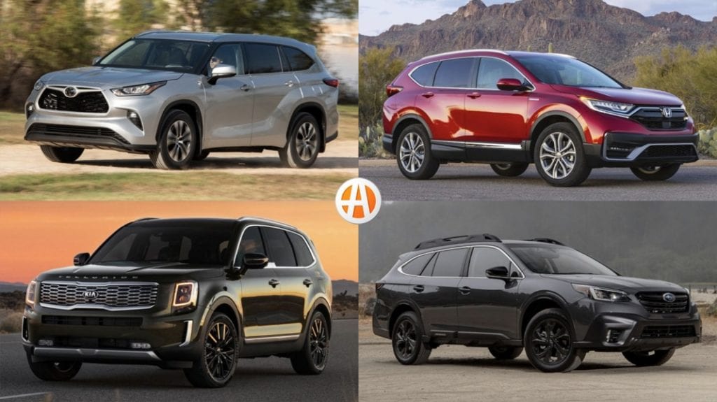 Splitscreen of four best used cars of 2021