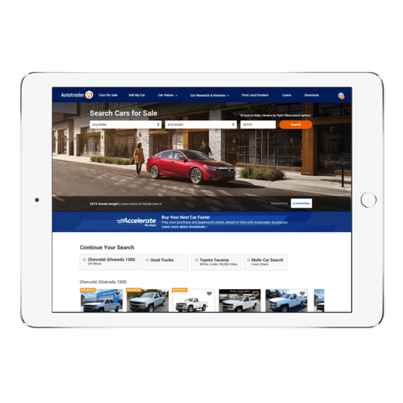 Autotrader homepage